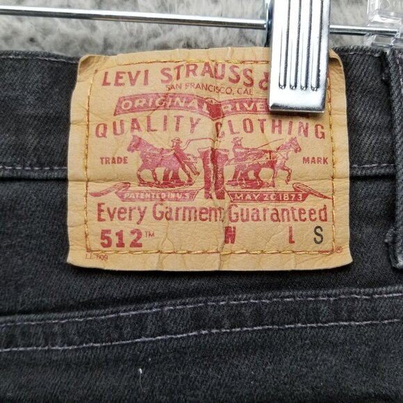 Levi's Jeans Womens 14 Black 512 Slim Fit Tapered Vintage Stretch Denim - Picture 9 of 14